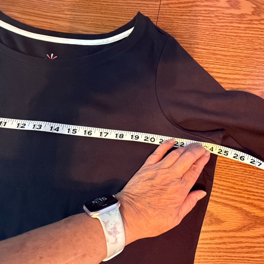 NWOT Mizrahi - Black Long Sleeve Tunic Top - 100% Cotton, Stretch, Thick - Picture 4 of 11